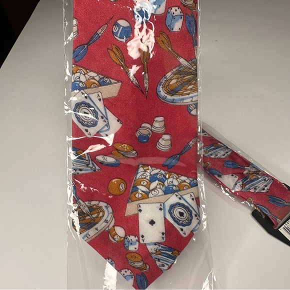 Gentlemen’s Cards and Darts Game Night Neck Tie - Picture 3 of 7